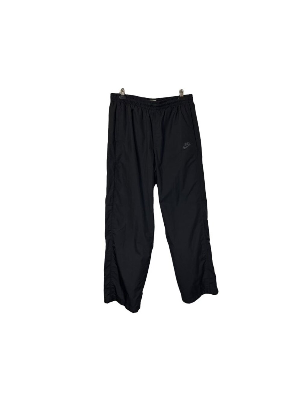 Nike Black Track Pants Straight Leg Drawstring Ankle Zip - Men's Size XL